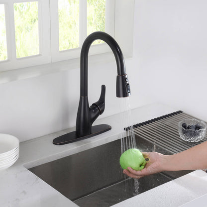 Kibi Single Handle Pull Down Kitchen Faucet In Oil Rubbed Bronze Finish - F101ORB