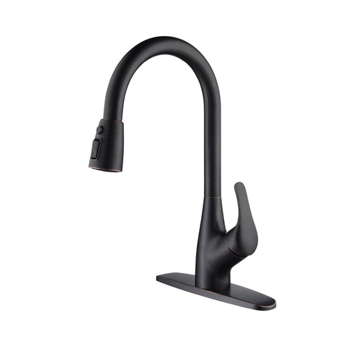 Kibi Single Handle Pull Down Kitchen Faucet In Oil Rubbed Bronze Finish - F101ORB