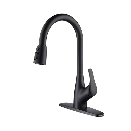 Kibi Single Handle Pull Down Kitchen Faucet In Oil Rubbed Bronze Finish - F101ORB