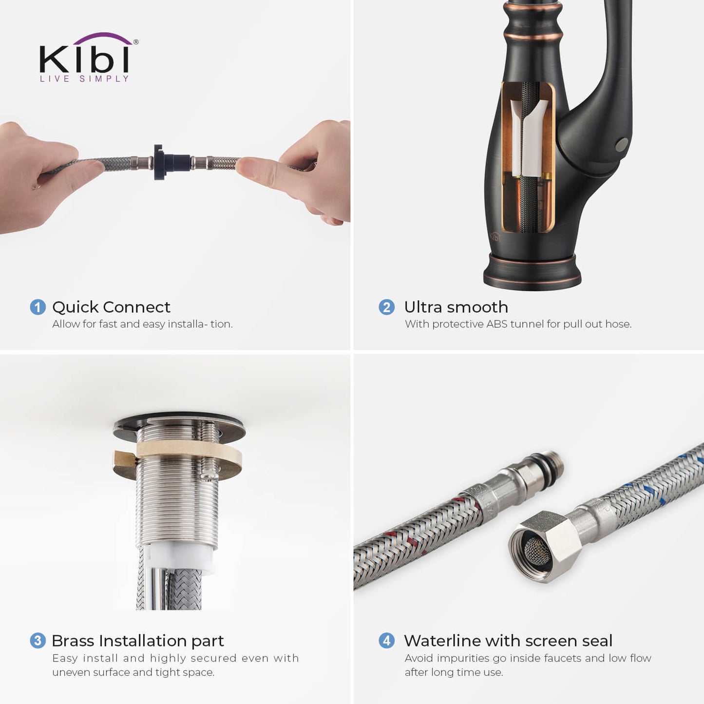 Kibi Summit Single Handle High Arc Pull Down Kitchen Faucet With Soap Dispenser in Oil Rubbed Bronze Finish - C-KKF2009ORB-KSD101ORB