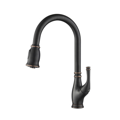 Kibi Summit Single Handle High Arc Pull Down Kitchen Faucet in Oil Rubbed Bronze Finish - KKF2009ORB