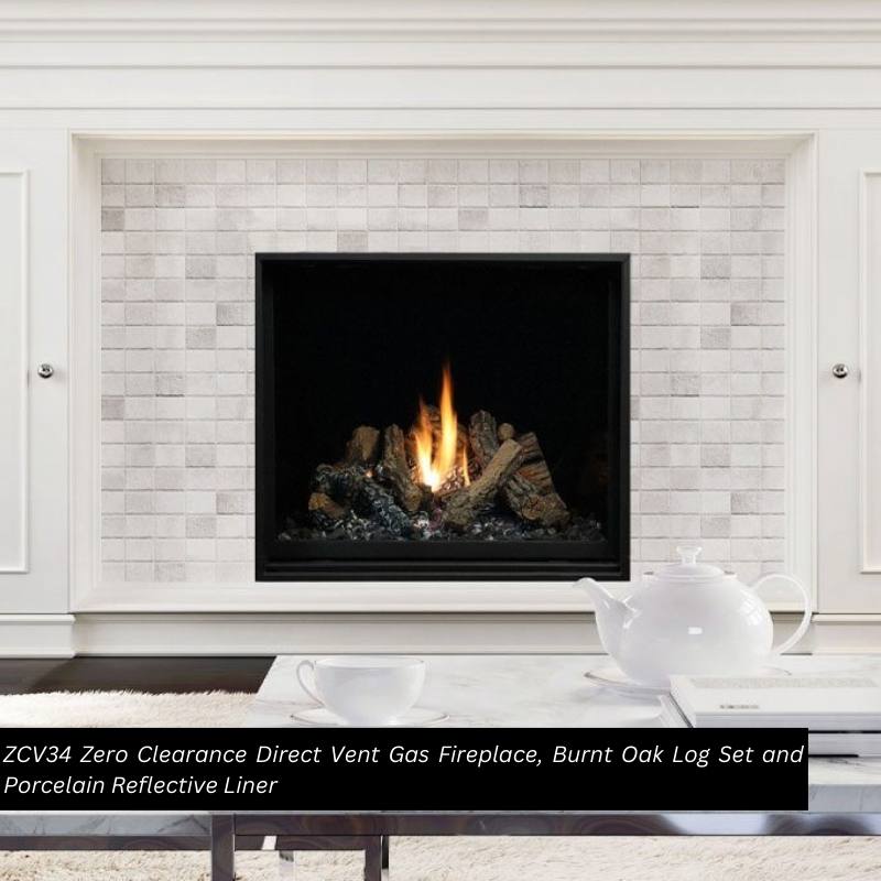 Kingsman ZCV39 39" Zero Clearance Clean View Direct Vent Gas Fireplace | Tempered Glass