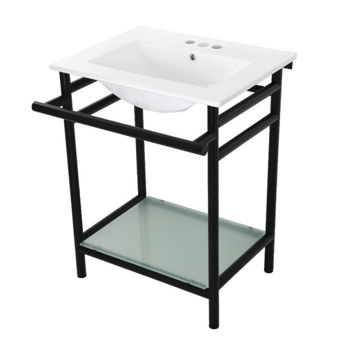 Kingston Brass 24 in. Ceramic Console Sink (4-Inch, 3-Hole) - VPB24187W40