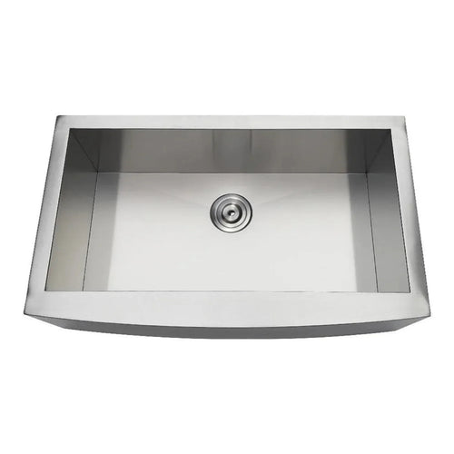 Kingston Brass 33 in. Drop-In Stainless Steel Apron-Front Single Bowl Farmhouse Kitchen Sink in Brushed Stainless Steel - GKTSF33209