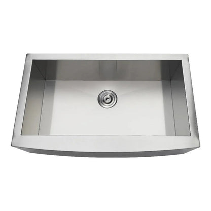 Kingston Brass 33 in. Drop-In Stainless Steel Apron-Front Single Bowl Farmhouse Kitchen Sink in Brushed Stainless Steel - GKTSF33209
