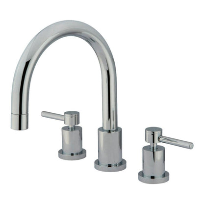 Kingston Brass Concord Two-Handle 3-Hole Deck Mount Roman Tub Faucet in Polished Chrome - KS8321DL