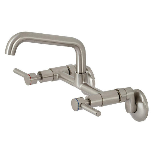 Kingston Brass Concord Two-Handle 2-Hole Wall Mount Bridge Kitchen Faucet - KS823