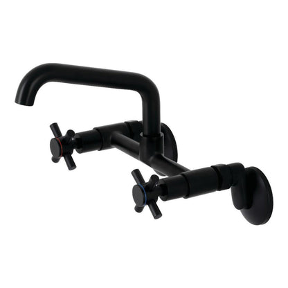 Kingston Brass Concord Two-Handle Wall-Mount Kitchen Faucet in Matte Black - KS423MB