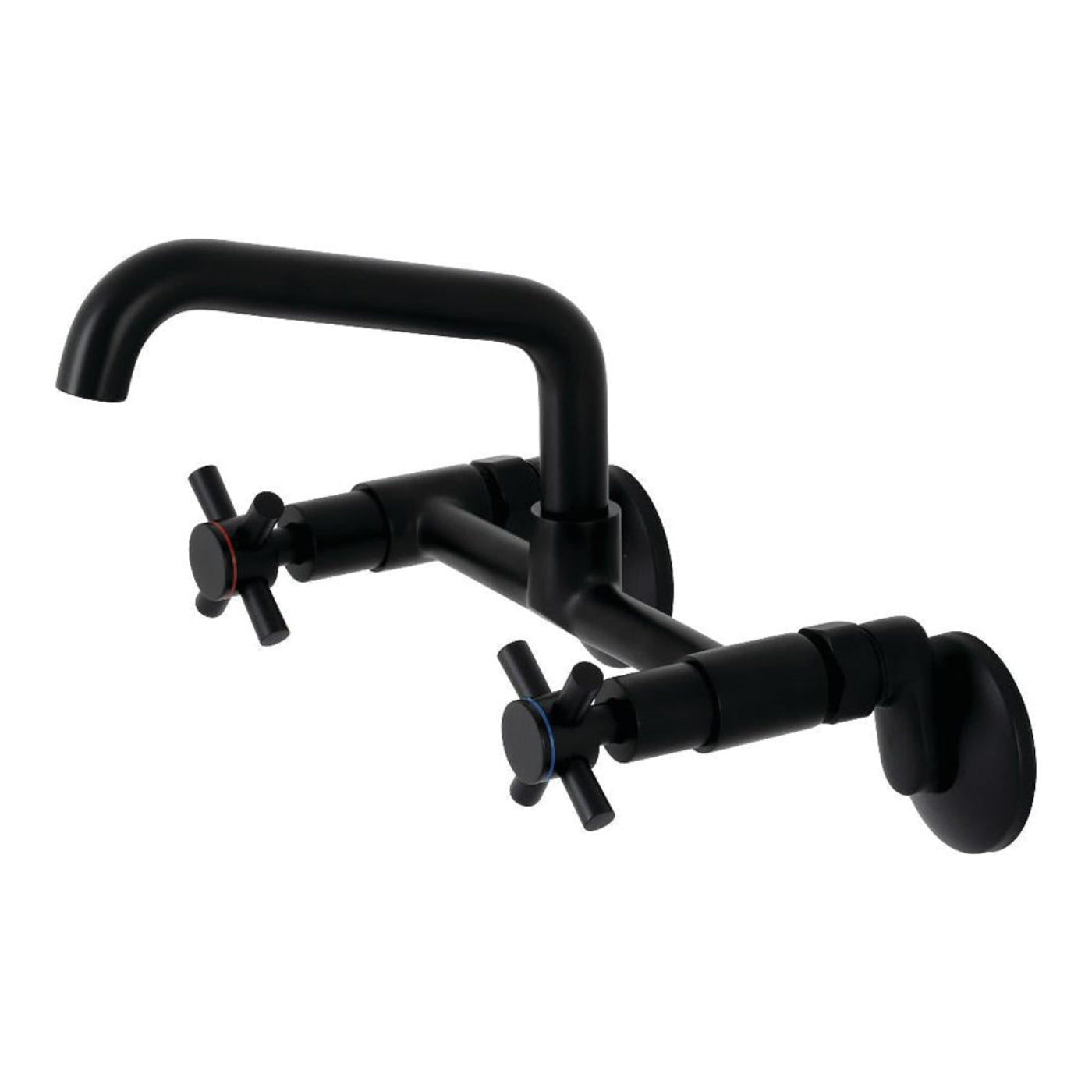 Kingston Brass Concord Two-Handle Wall-Mount Kitchen Faucet in Matte Black - KS423MB