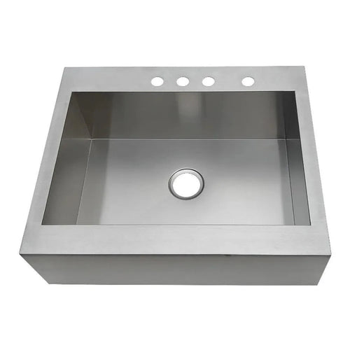 Kingston Brass Edinburg Drop-In 30 in. Single Bowl Kitchen Sink in Brushed Stainless Steel - GKTSF302494