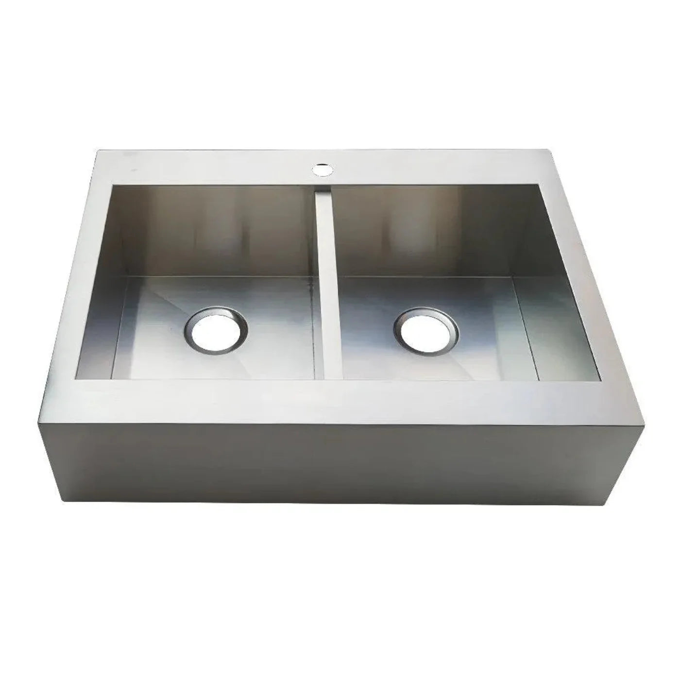 Kingston Brass Edinburg 36 in. Apron-Front Double Bowl Farmhouse Kitchen Sink in Brushed Stainless Steel - GKTDF362491