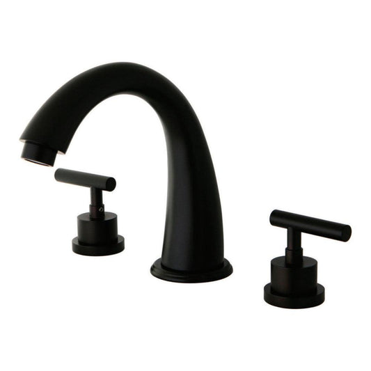 Kingston Brass Manhattan Two-Handle 3-Hole Deck Mount Roman Tub Faucet in Oil Rubbed Bronze - KS2365CML
