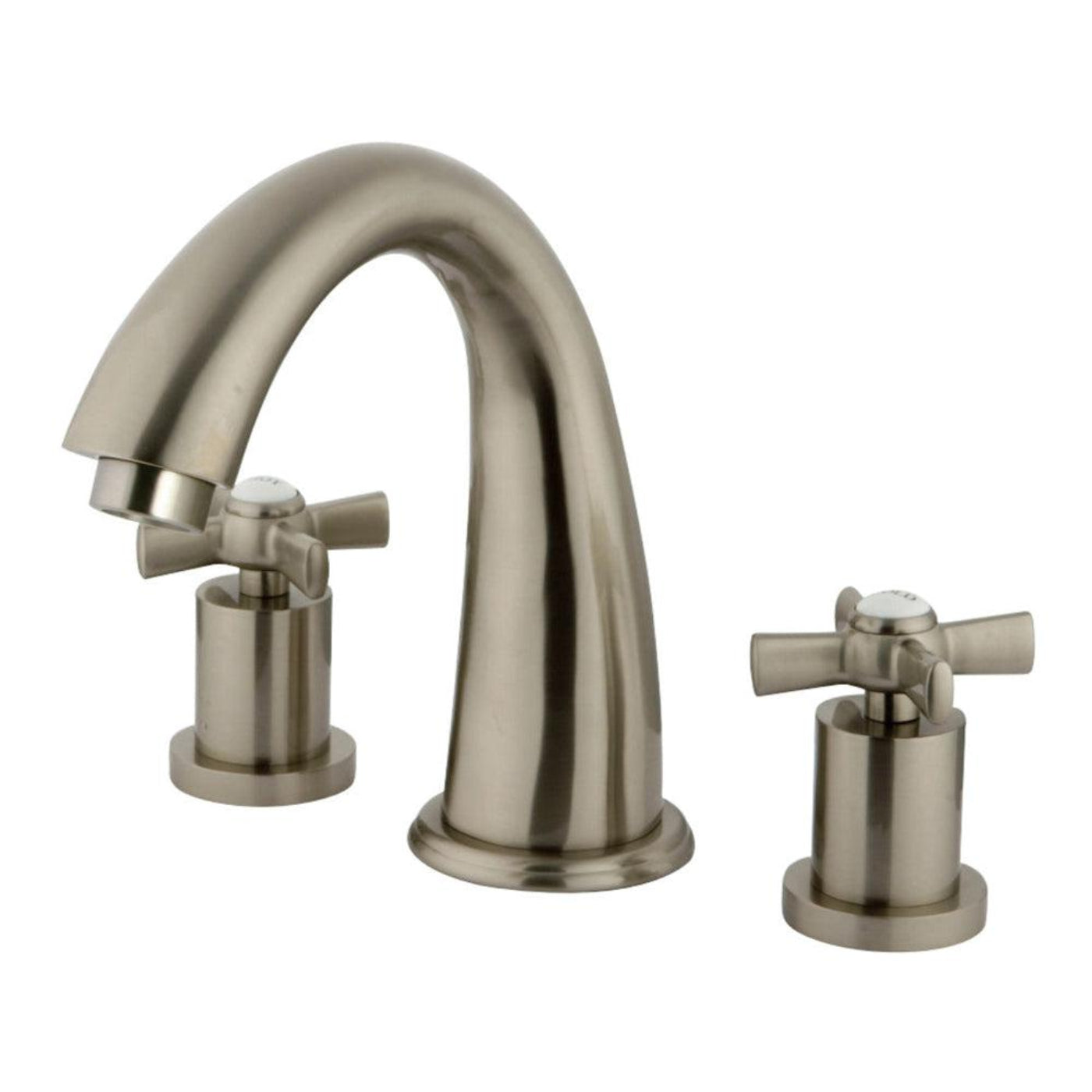 Kingston Brass Millennium Two-Handle 3-Hole Deck Mount Roman Tub Faucet in Brushed Nickel - KS2368ZX