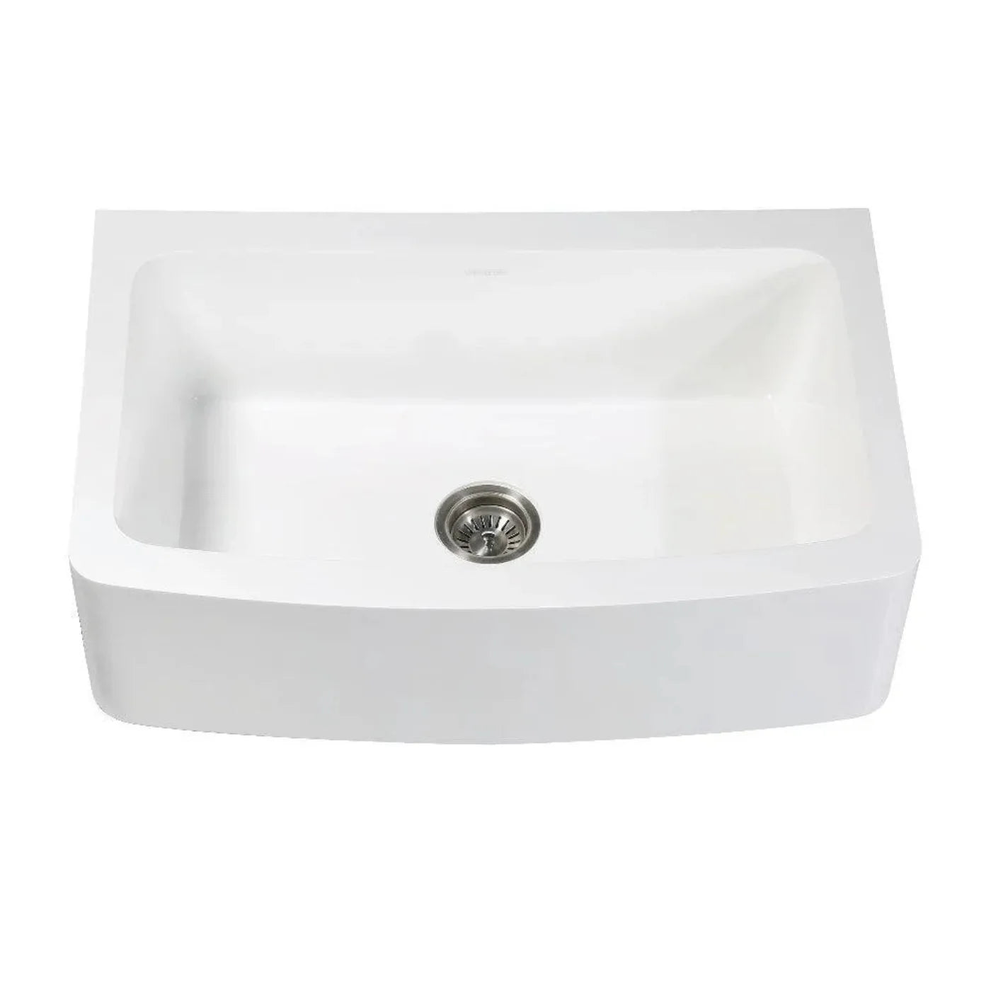 Kingston Brass Solid Surface 33 in. x 22 in. Farmhouse Apron Front Single Bowl Kitchen Sink in Matte White - GKFA33229