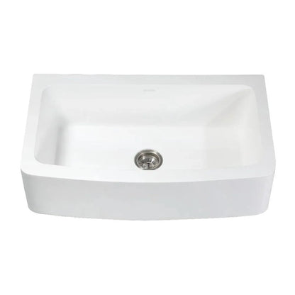 Kingston Brass Solid Surface 36 in. x 22 in. Farmhouse Single Bowl Kitchen Sink in Matte White - GKFA36229