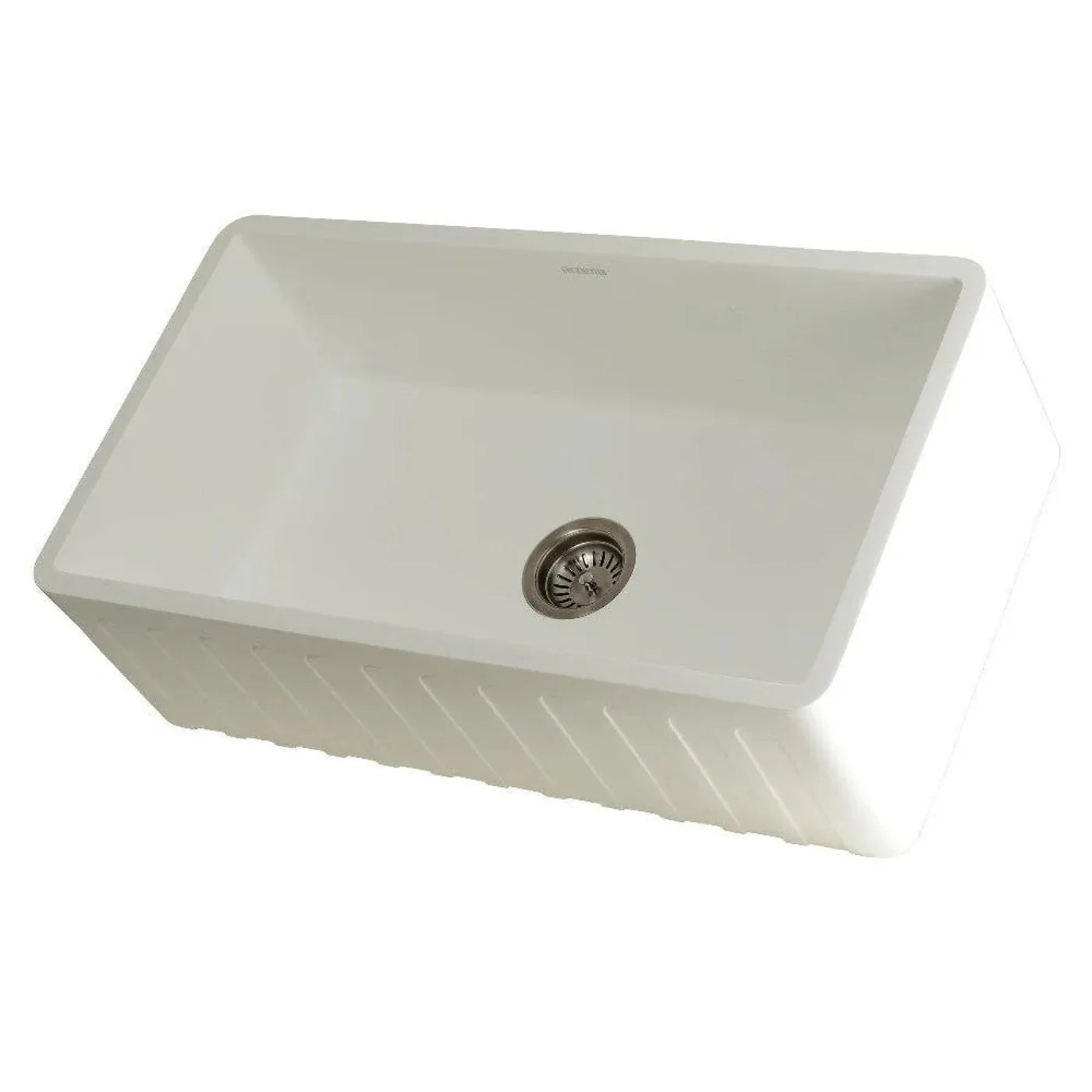 Kingston Brass 33 in. Solid Surface Matte Stone Apron Front Farmhouse Single Bowl Kitchen Sink in Matte White - GKFA331810CD