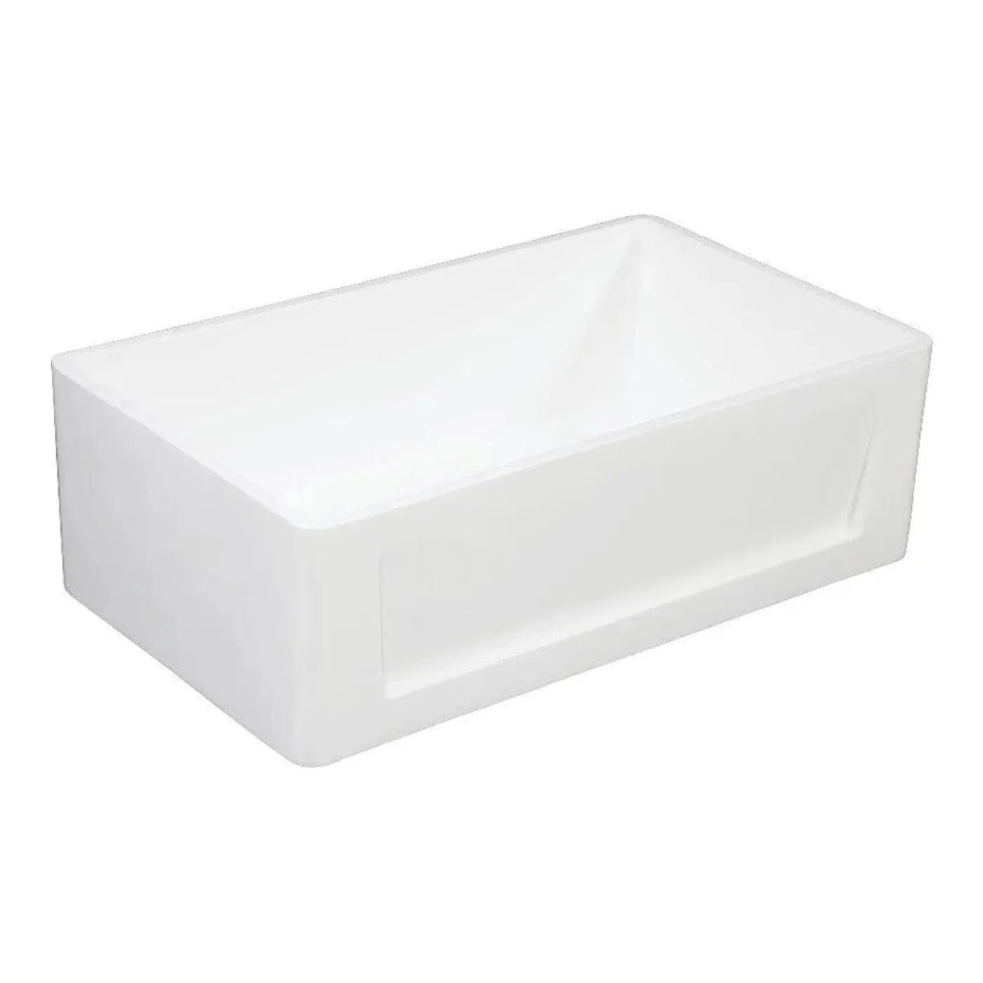 Kingston Brass 36 in. Solid Surface Matte Stone Apron Front Farmhouse Single Bowl Kitchen Sink in Matte White - GKFA361810SQ