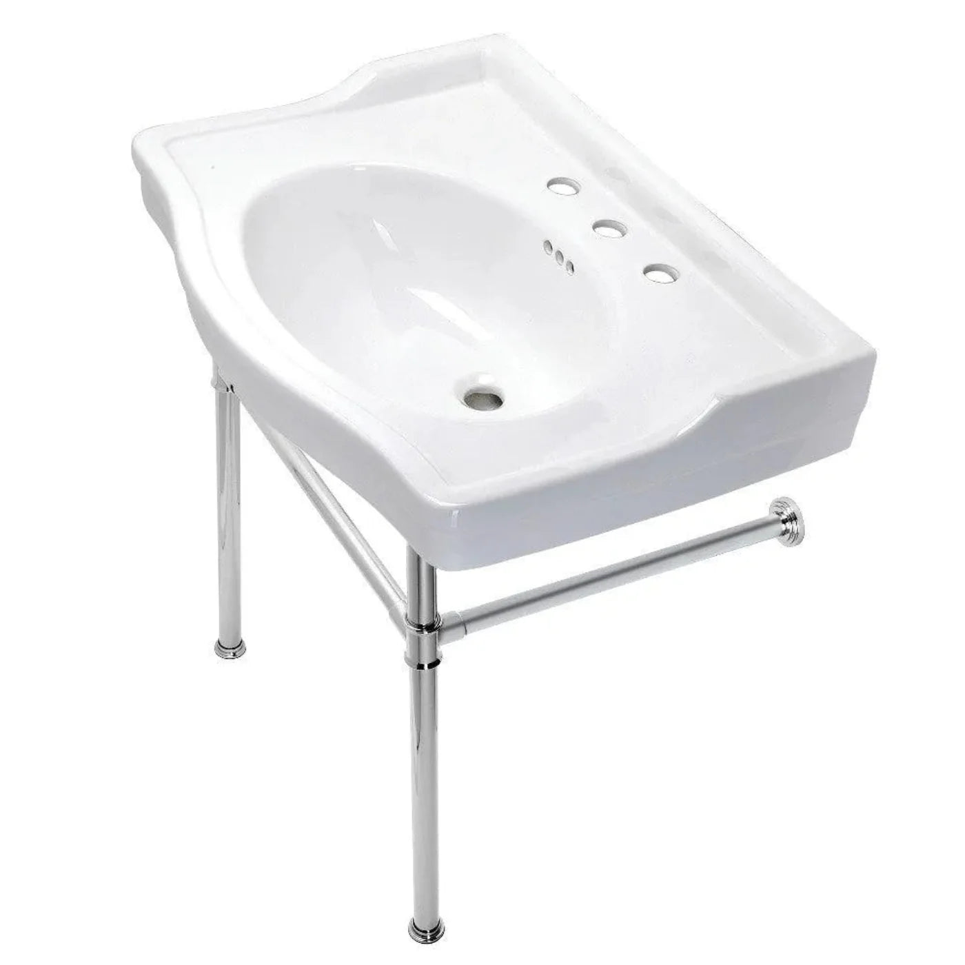 Kingston Brass Victorian 30 in. Console Sink with Stainless Steel Legs - VPB3308-ST