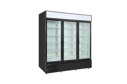 Kool-It  Wide 3 Swing Door Black Merchandiser Refrigerator - KGM-75