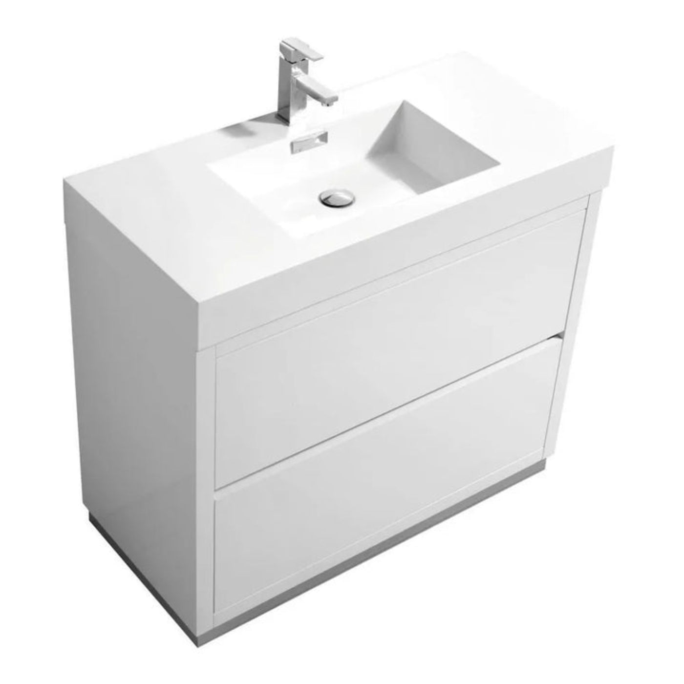 KubeBath Bliss 40 in. Free Standing Single Sink Modern Bathroom Vanity - FMB40-BK