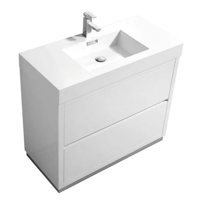 KubeBath Bliss 40 in. Free Standing Single Sink Modern Bathroom Vanity - FMB40-BK