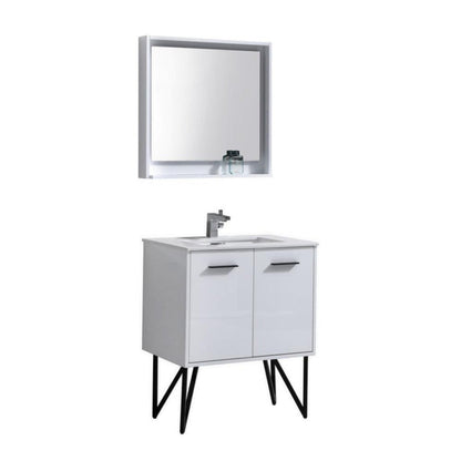 KubeBath Bosco 30 in. Modern Bathroom Vanity with Color Options - KB30GW