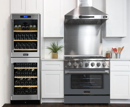 Kucht 36 Inch Pro-Class KDF Series Liquid Propane Gas Stainless Steel Dual Fuel Range with Grey Oven Door