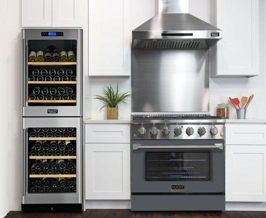 Kucht 36 Inch Pro-Class KDF Series Liquid Propane Gas Stainless Steel Dual Fuel Range with Grey Oven Door