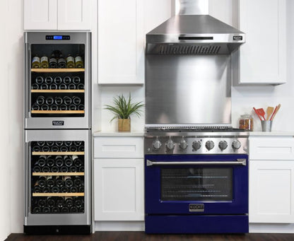 Kucht 36 Inch Pro-Class KDF Series Natural Gas Stainless Steel Dual Fuel Range with Blue Oven Door
