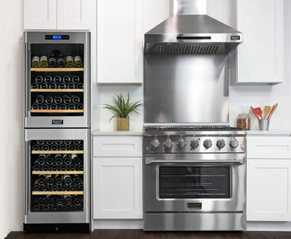 Kucht 36 Inch Pro-Class KDF Series Natural Gas Stainless Steel Dual Fuel Range with Silver Oven Door