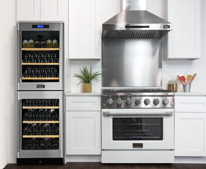 Kucht 36 Inch Professional KNG Series Liquid Propane Gas Stainless Steel Range with White Oven Door