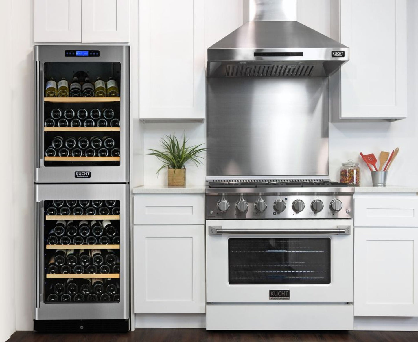 Kucht 36 Inch Professional KNG Series Natural Gas Stainless Steel Range with White Oven Door