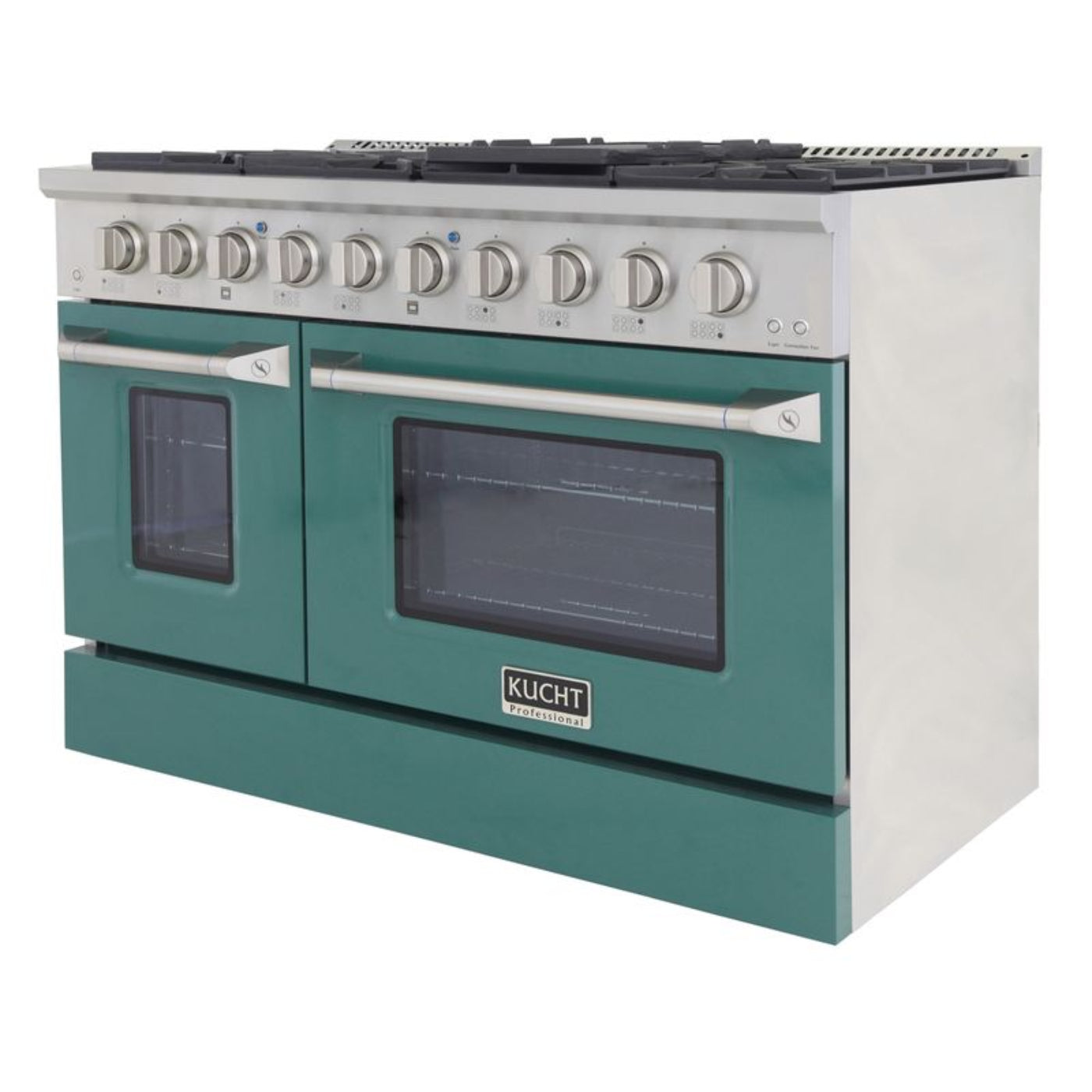 Kucht 48 Inch Professional KNG Series Liquid Propane Gas Stainless Steel Range with Green Oven Door - KNG481/LP-G