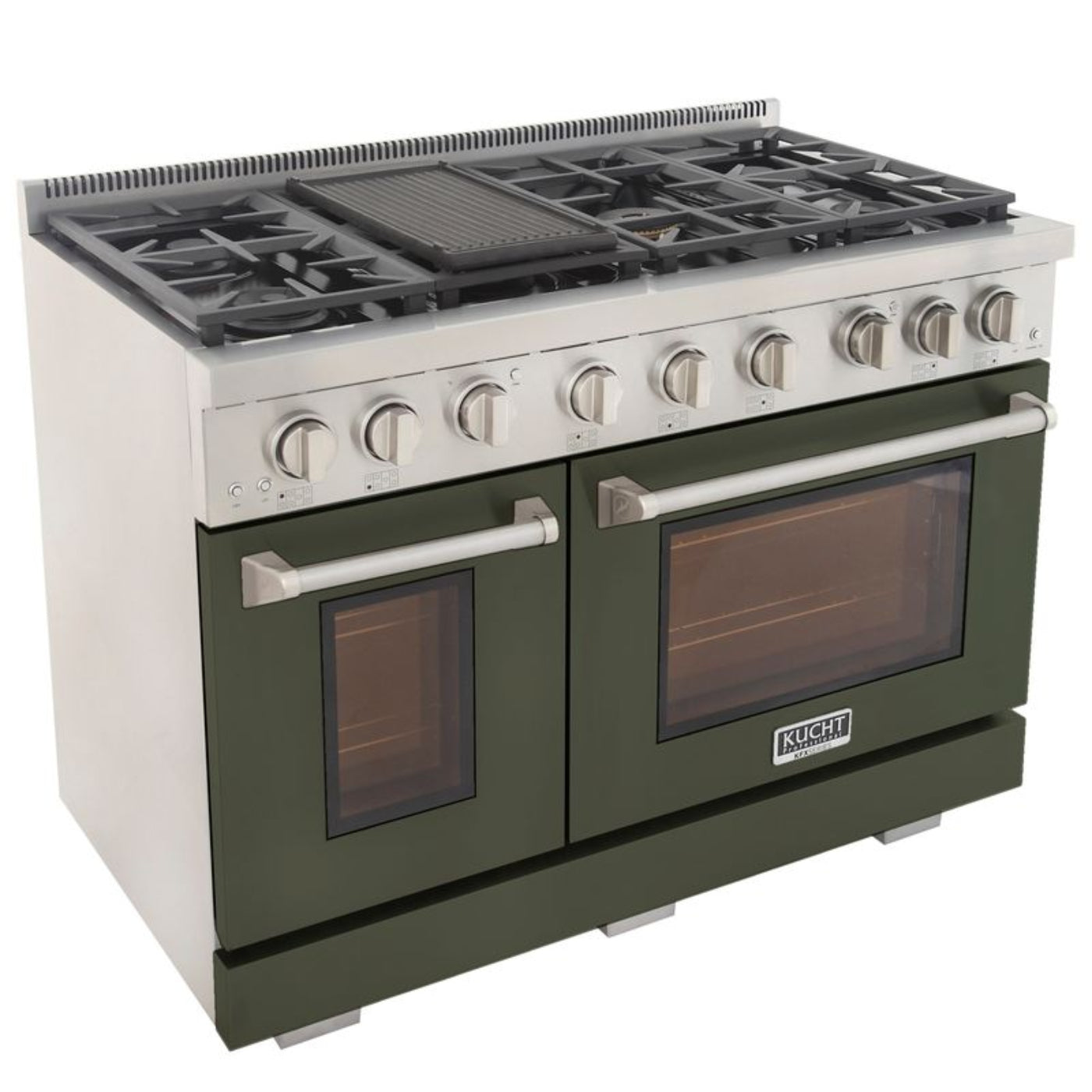 Kucht 48 Inch Professional KFX-X Series Natural Gas Stainless Steel Range with Green Oven Door - KFX4800X-G