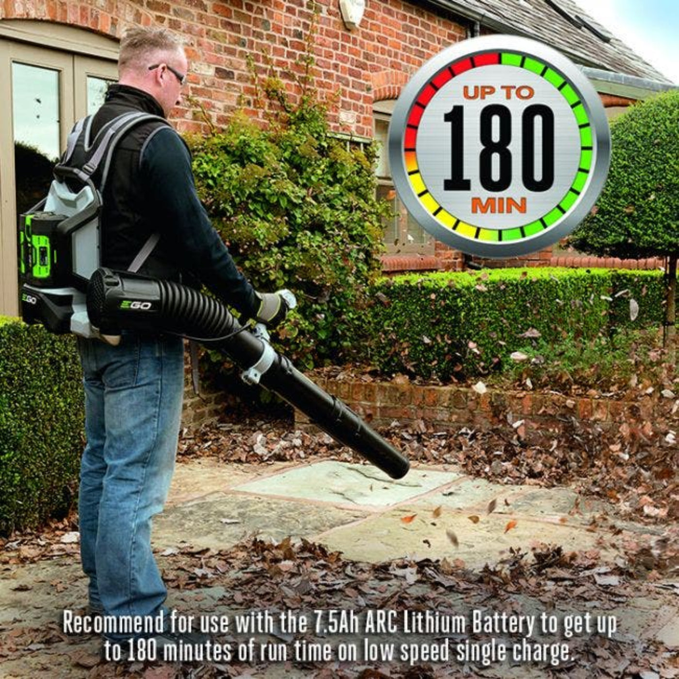 EGO Power+ 180 MPH, 600 CFM Variable-Speed 56-Volt Cordless Backpack Leaf Blower with 5.0Ah Battery and Standard Charger - LB6002