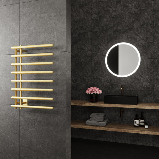 Paris Mirror Leto Wall Mounted Electric Towel Warmer in Gold - LETOGLD08