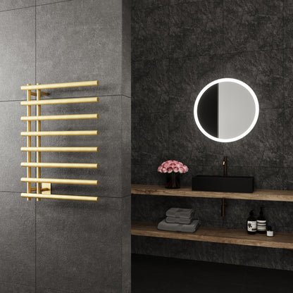 Paris Mirror Leto Wall Mounted Electric Towel Warmer in Gold - LETOGLD08