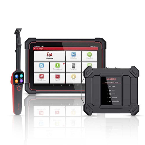 Launch  Vehicle Diagnostic Device with Autel  Laser Tread Depth and Brake Disc Examiner - LNCH-X431-TORQUE-5-TBE200
