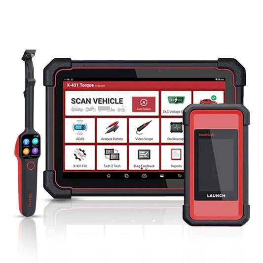 Launch  AutoHD PRO Heavy-Duty Vehicle Diagnostic Tool with Autel  Laser Tread Depth and Brake Disc Examiner - LNCH-TORQUE-AUTOHD-PRO-TBE200