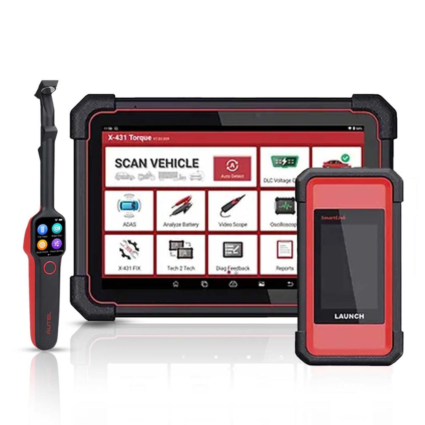Launch  AutoHD PRO Heavy-Duty Vehicle Diagnostic Tool with Autel  Laser Tread Depth and Brake Disc Examiner - LNCH-TORQUE-AUTOHD-PRO-TBE200