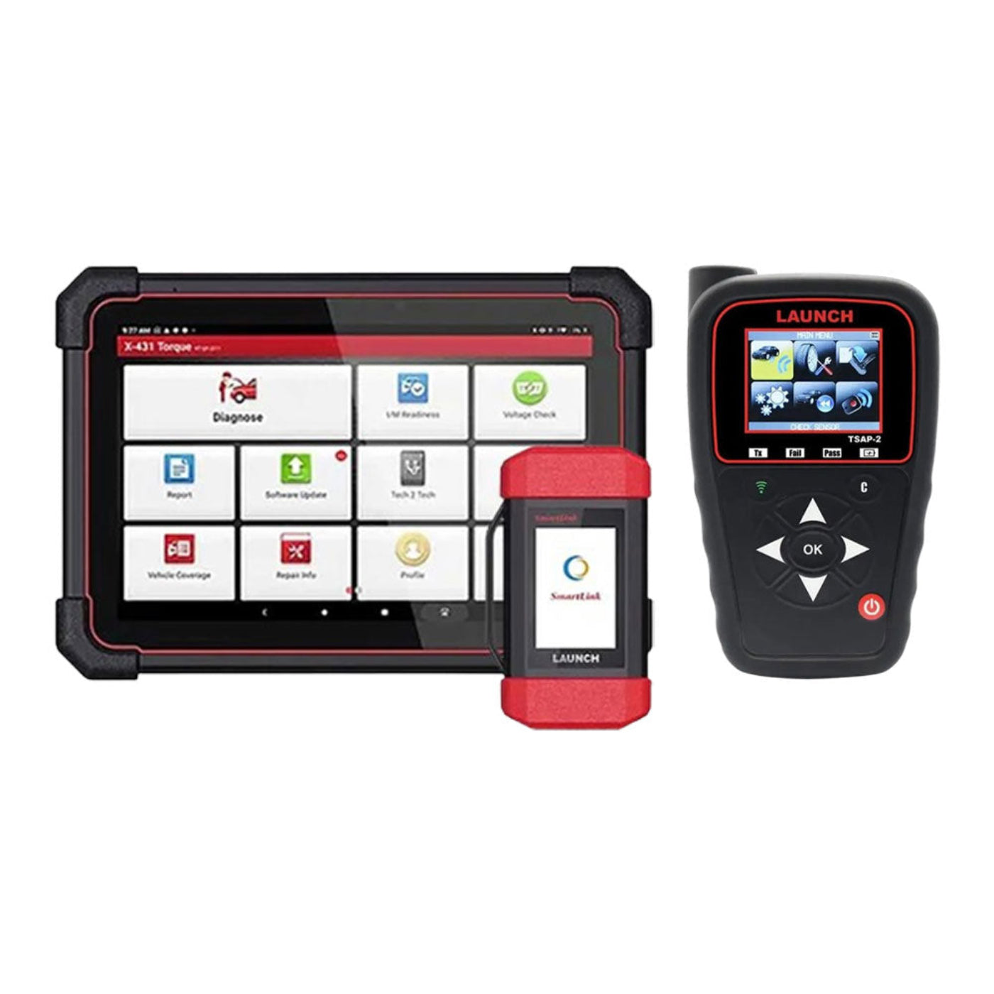 Launch Diagnostic Device with Free  Tool and 10 LTR TPMS Sensors - LNCH-X431-TORQUE-LINK-TSAP2-LTR