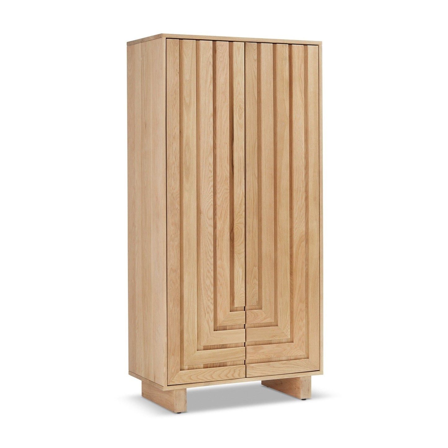 Union Home Array Large Oak Wood Cabinet In Natural Oil Finish  - LVR00618