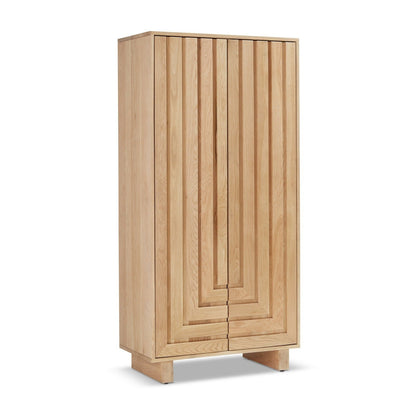 Union Home Array Large Oak Wood Cabinet In Natural Oil Finish  - LVR00618