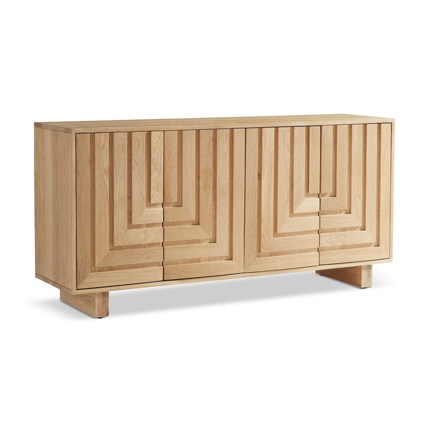 Union Home Array Oak Wood Sideboard In Natural Oil Finish  - LVR00619