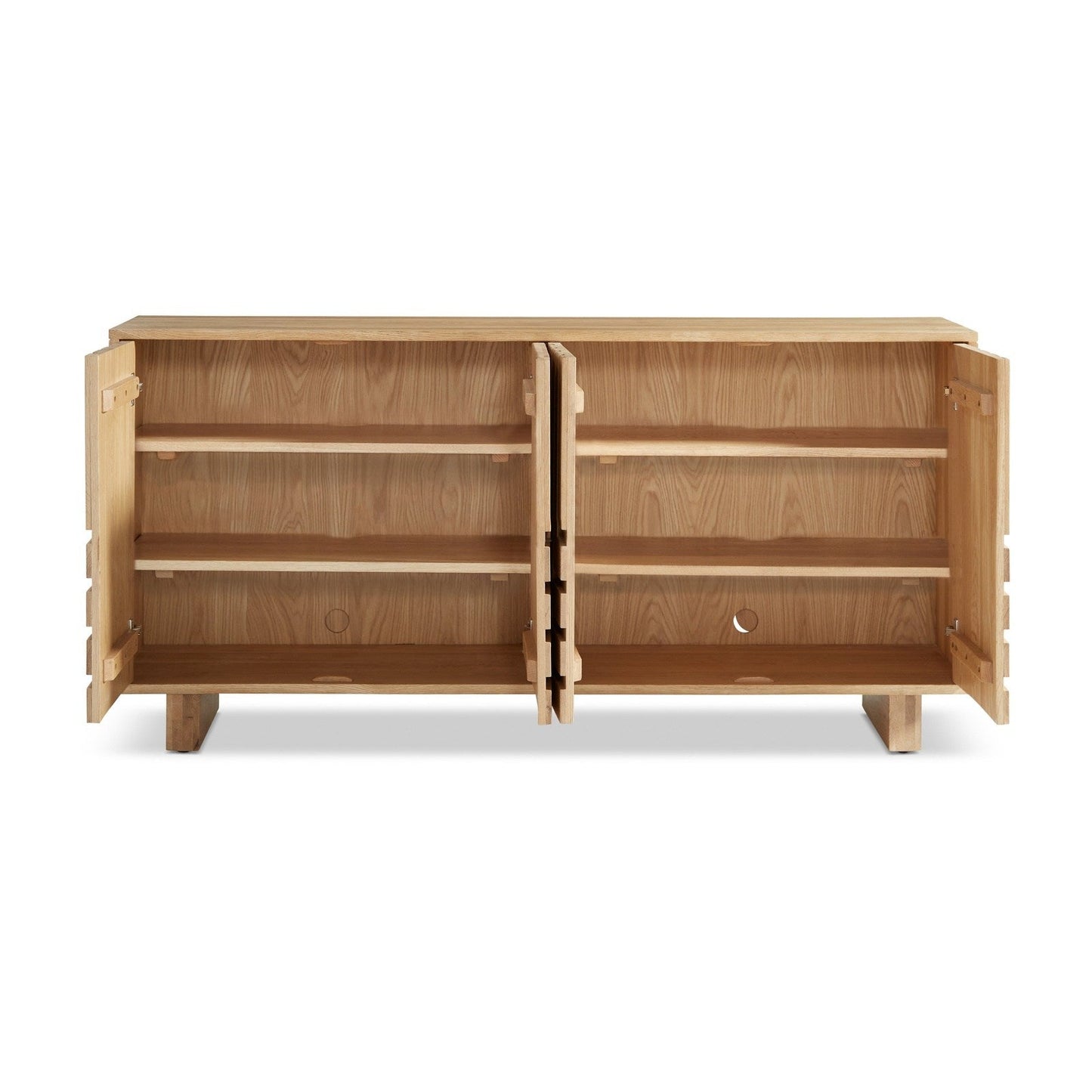 Union Home Array Oak Wood Sideboard In Natural Oil Finish  - LVR00619