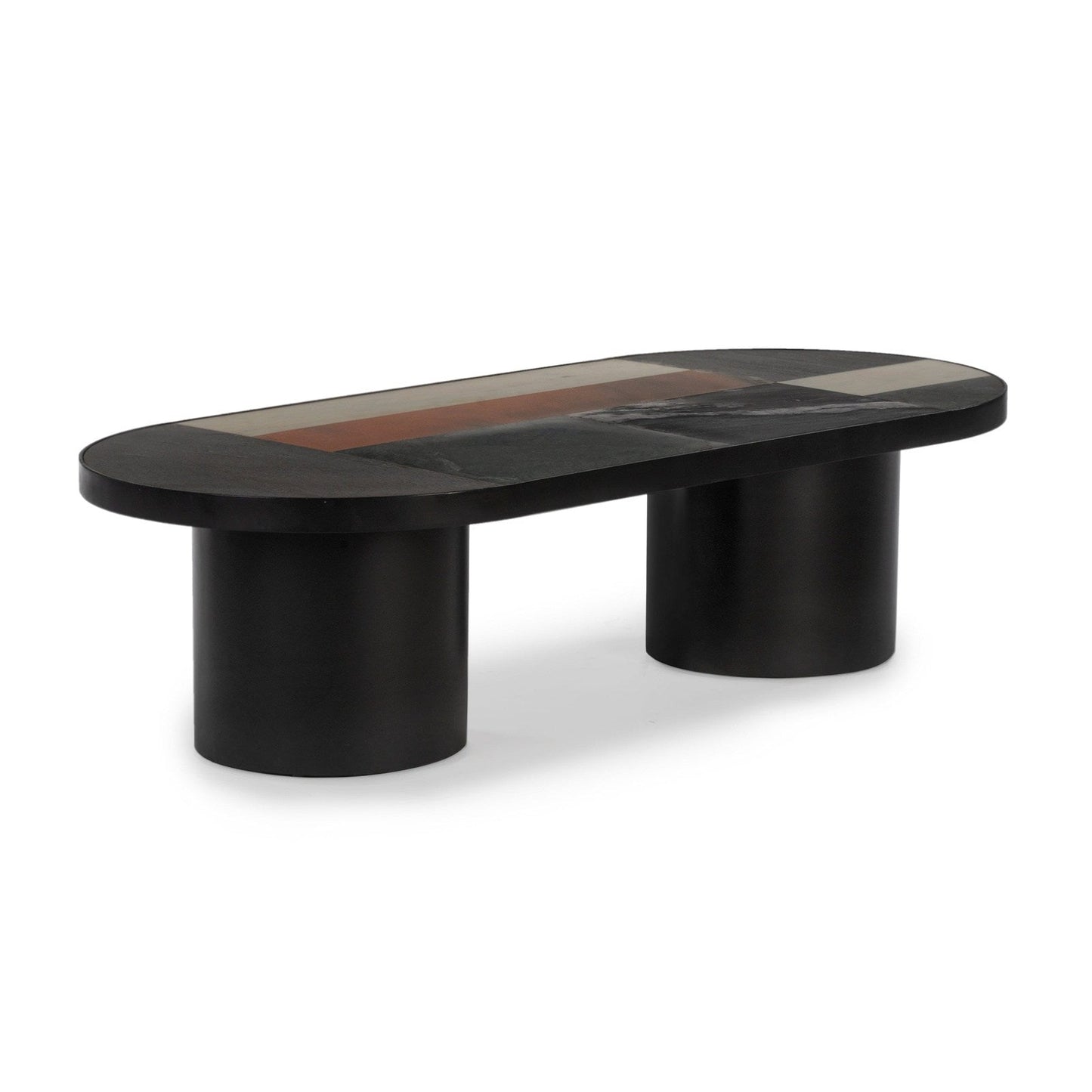 Union Home Binocular Marble Metal Coffee Table In Black -  LVR00655