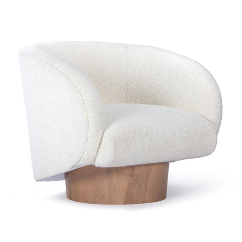 Union Home Rotunda Chair - White Boucle -  LVR00748