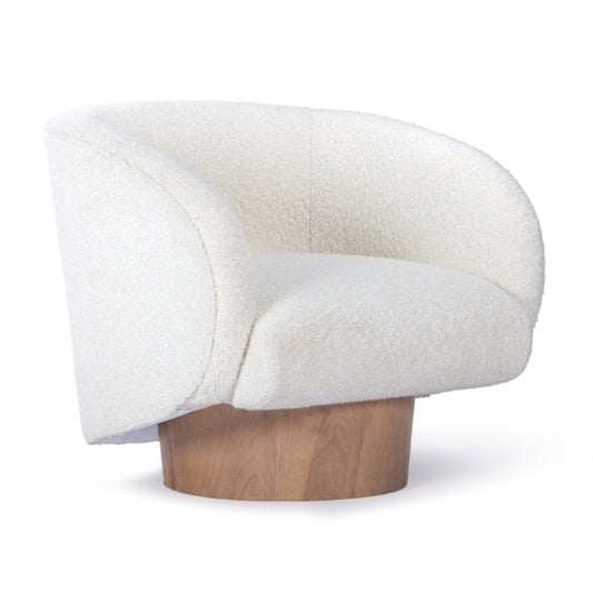 Union Home Rotunda Chair - White Boucle -  LVR00748