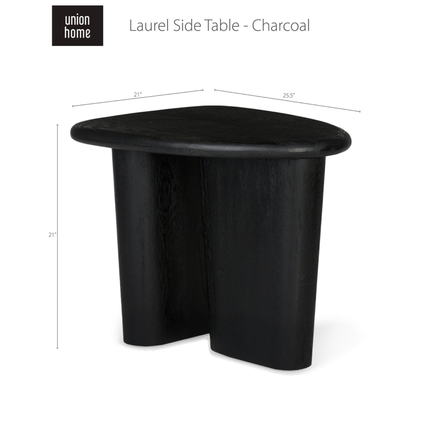 Union Home Laurel Side Table - Charcoal  - LVR00341
