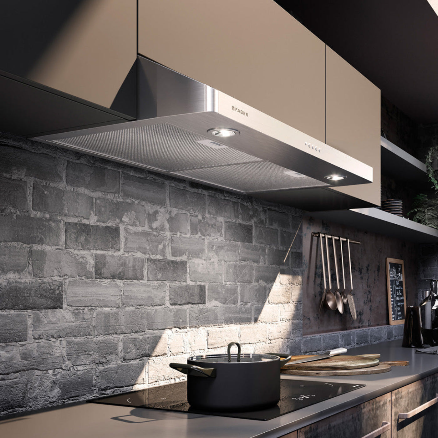 Faber Levante G Under Cabinet Range Hood with Size Options in Stainless Steel - LEVG24SS300